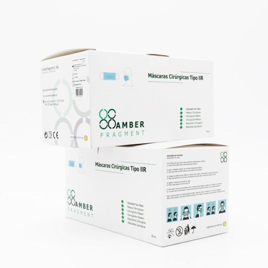 Máscaras de Proteção Cirúrgicas AmberMed - 50 unidades Máscaras de Proteção Cirúrgicas AmberMed - 50 unidades