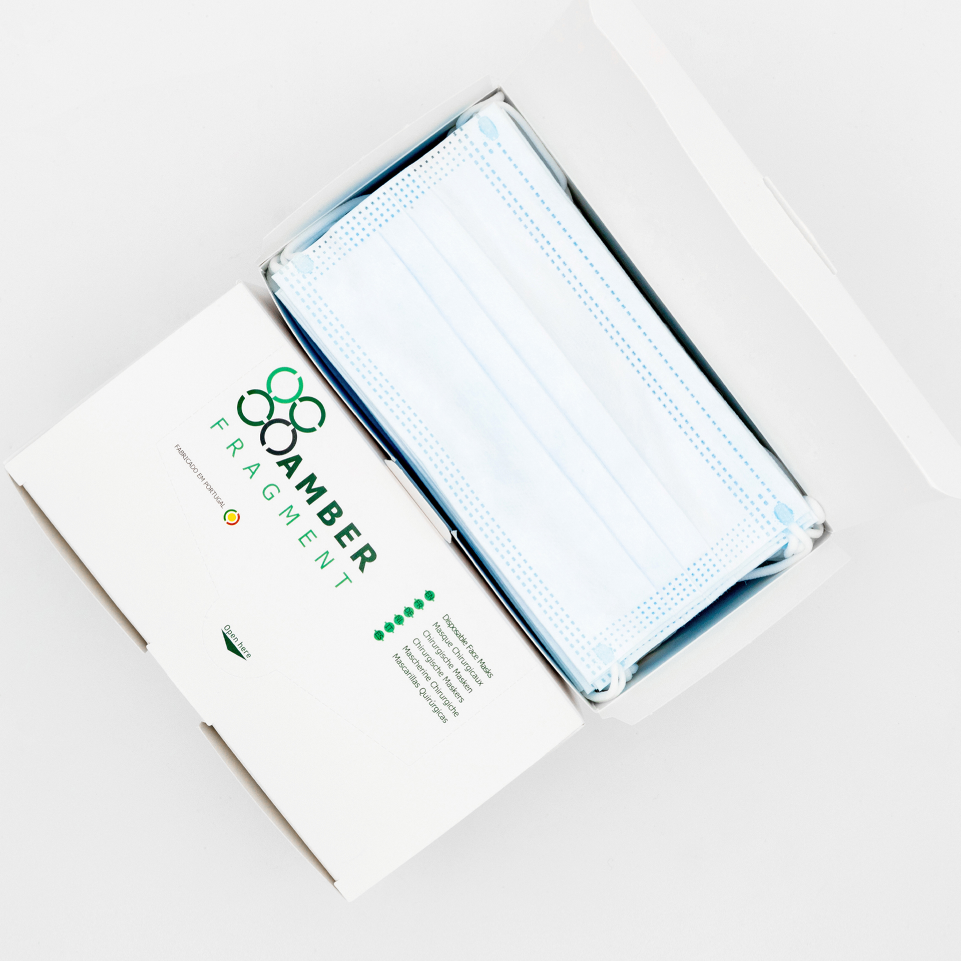 Máscaras de Proteção Cirúrgicas AmberMed - 50 unidades Máscaras de Proteção Cirúrgicas AmberMed - 50 unidades