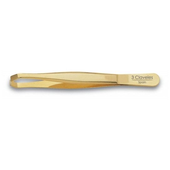 Pinça Depilatória Pequena 9 cm | Dourada - 3 Claveles Pinça Depilatória Pequena 9 cm | Dourada - 3 Claveles