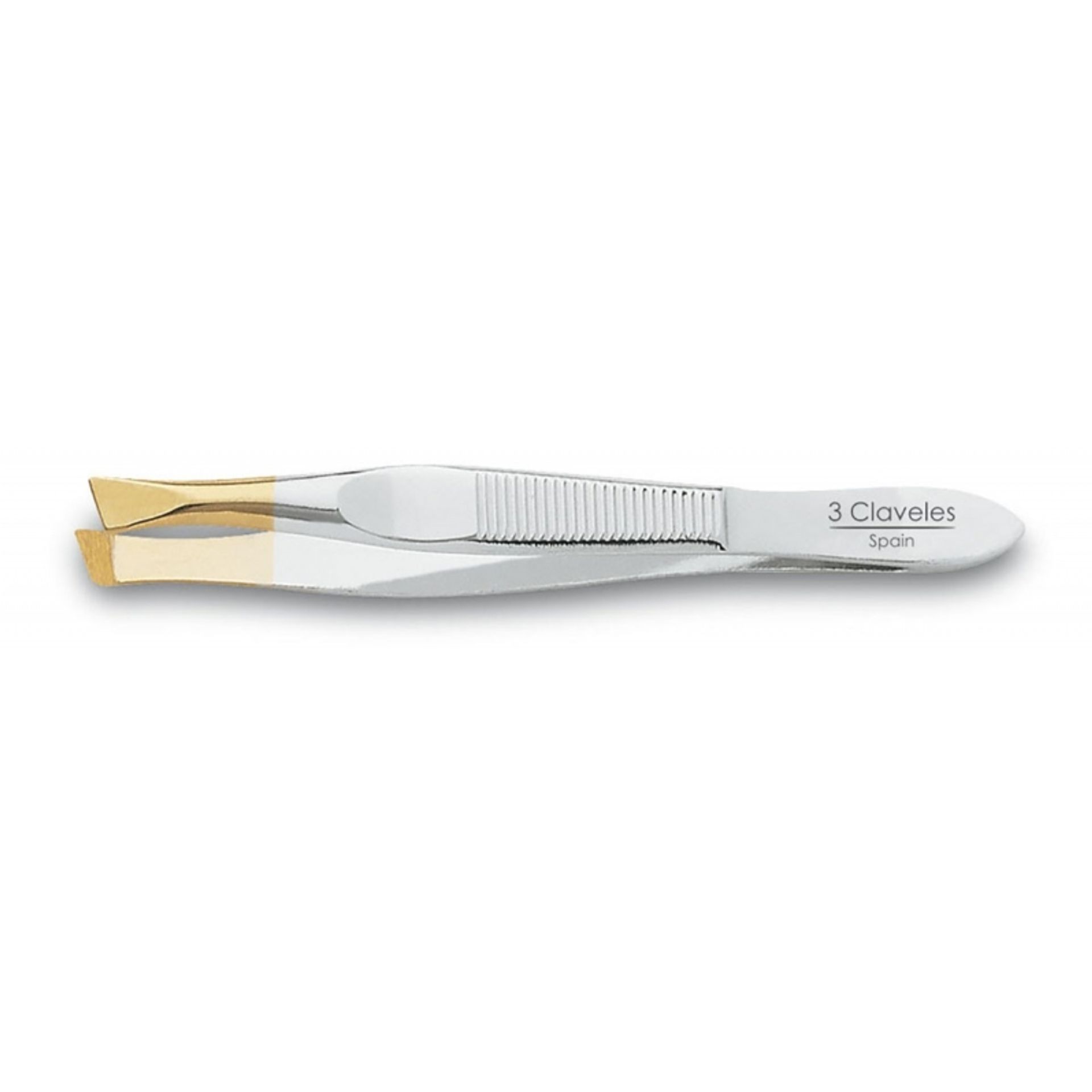 Pinça Depilatória Oblíqua com Ponta Dourada 8 cm - 3 Claveles Pinça Depilatória Oblíqua com Ponta Dourada 8 cm - 3 Claveles