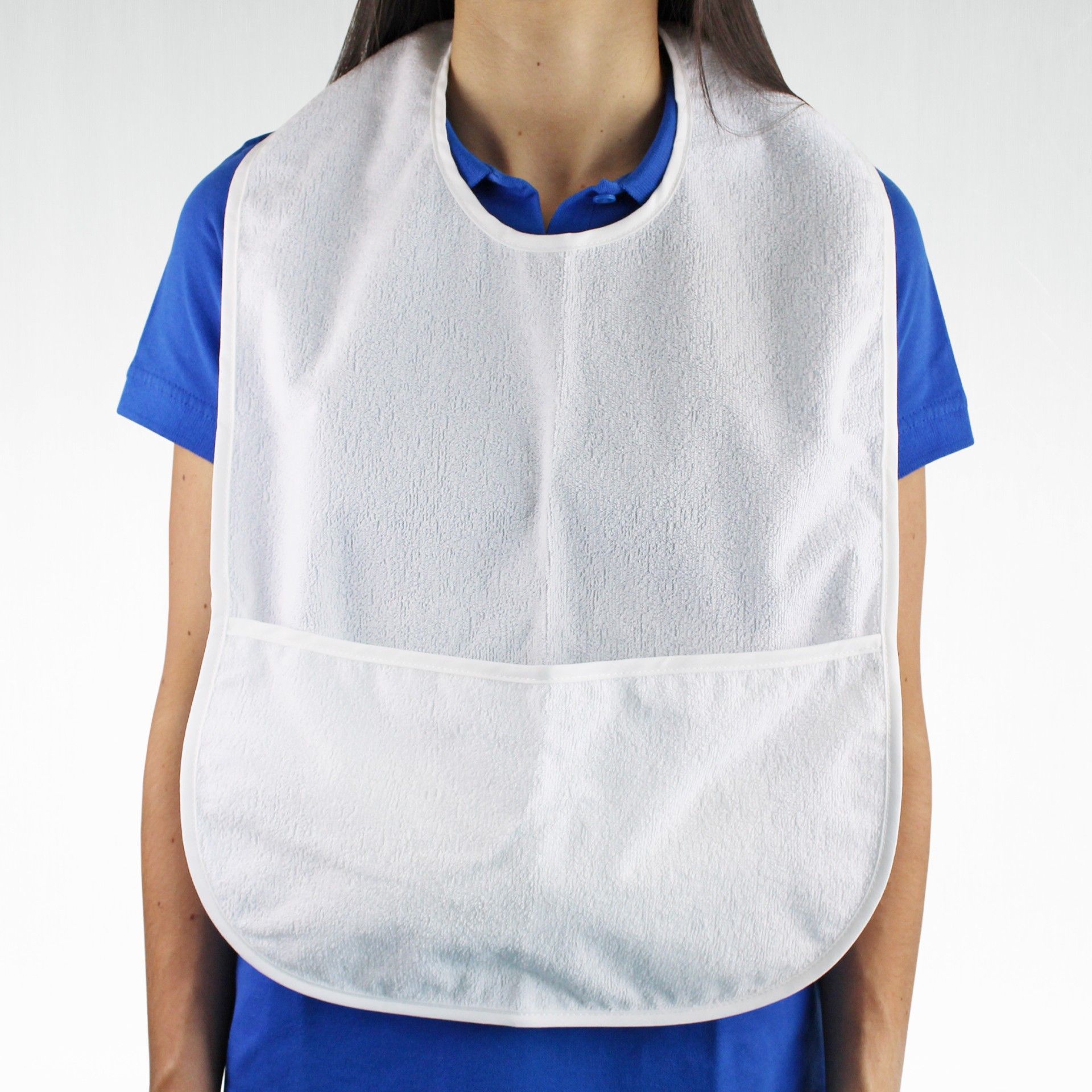 Babete para Adulto Impermeável com Bolsa - 60 x 40 cm Babete para Adulto Impermeável com Bolsa - 60 x 40 cm