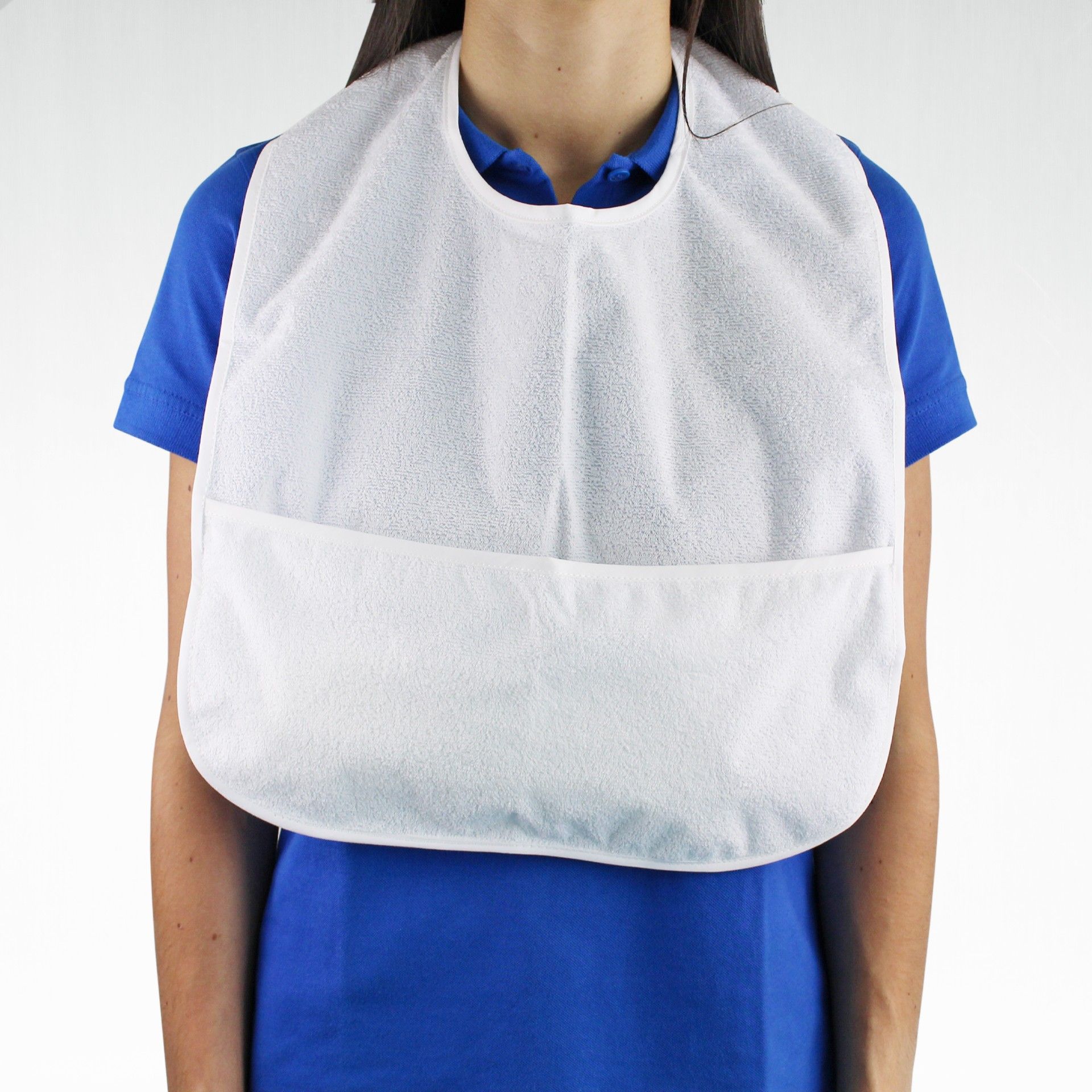 Babete para Adulto Impermeável com Bolsa - 50 x 40 cm Babete para Adulto Impermeável com Bolsa - 50 x 40 cm