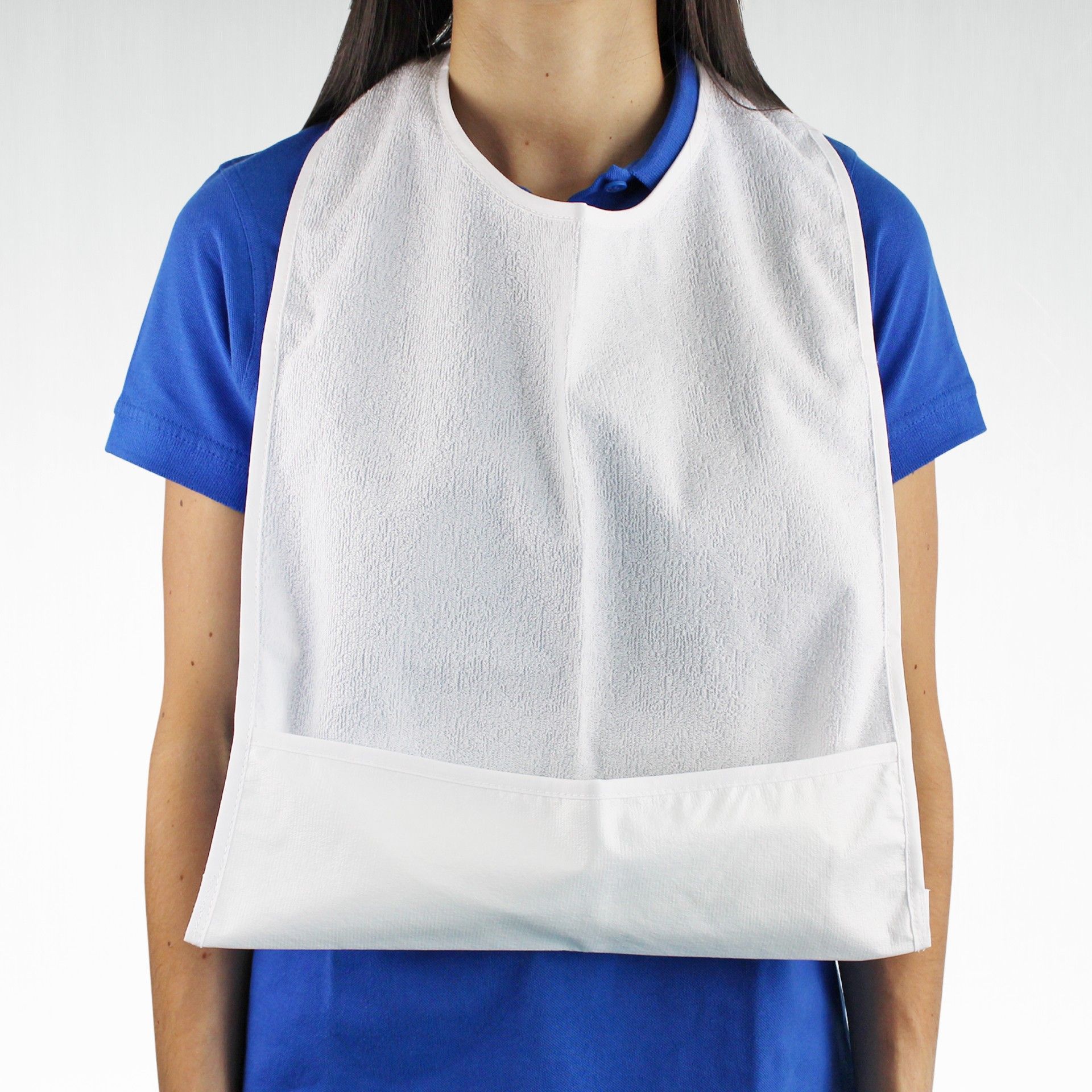 Babete para Adulto Impermeável com Bolsa - 60 x 38 cm Babete para Adulto Impermeável com Bolsa - 60 x 38 cm