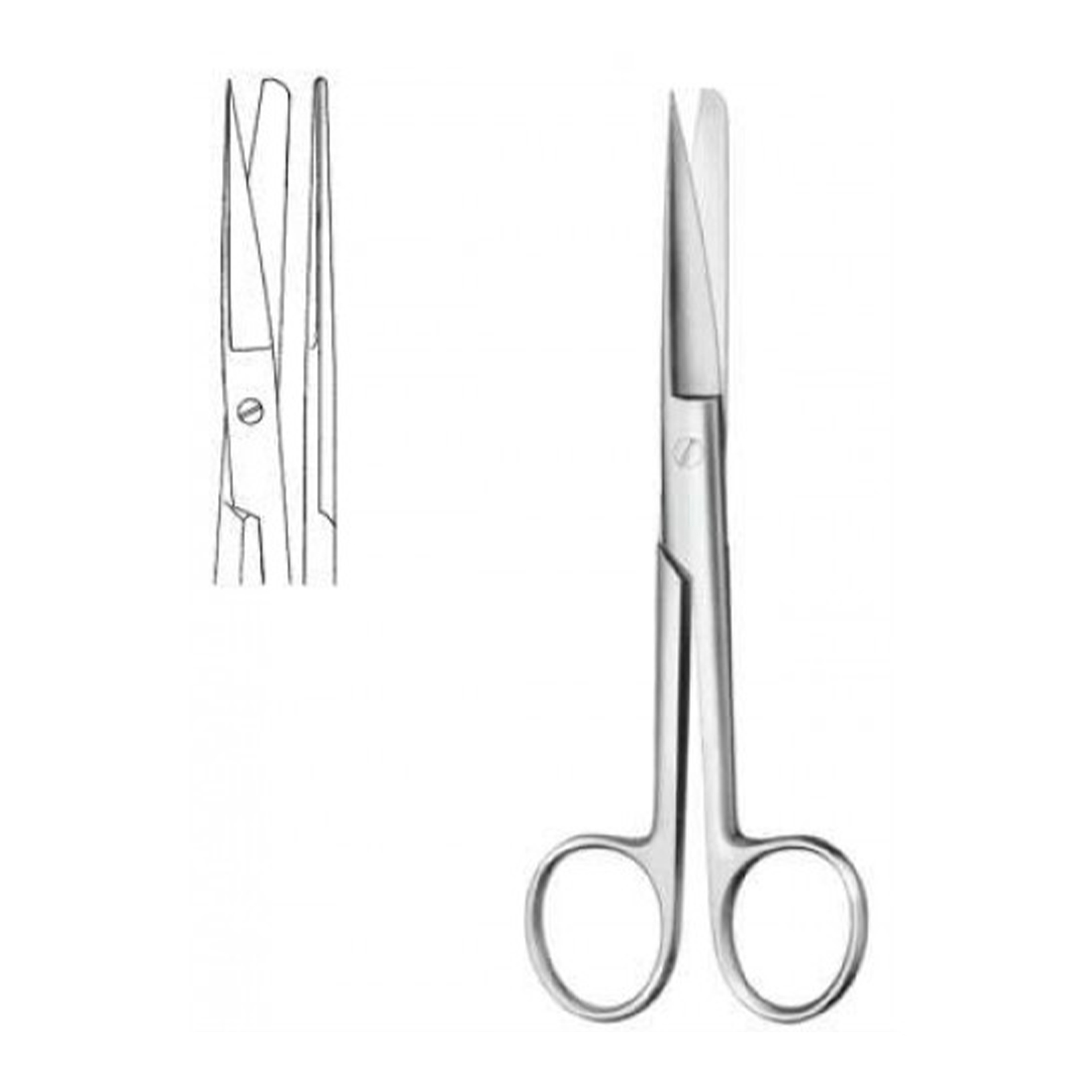 Tesoura Reta com Bicos Finos e Redondos - 13 cm