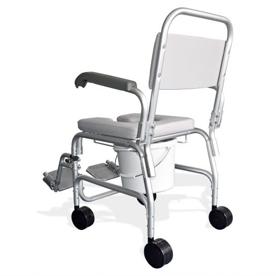 Cadeira de Banho Sanitária com Braços e 4 Rodízios Cadeira de Banho Sanitária com Braços e 4 Rodízios