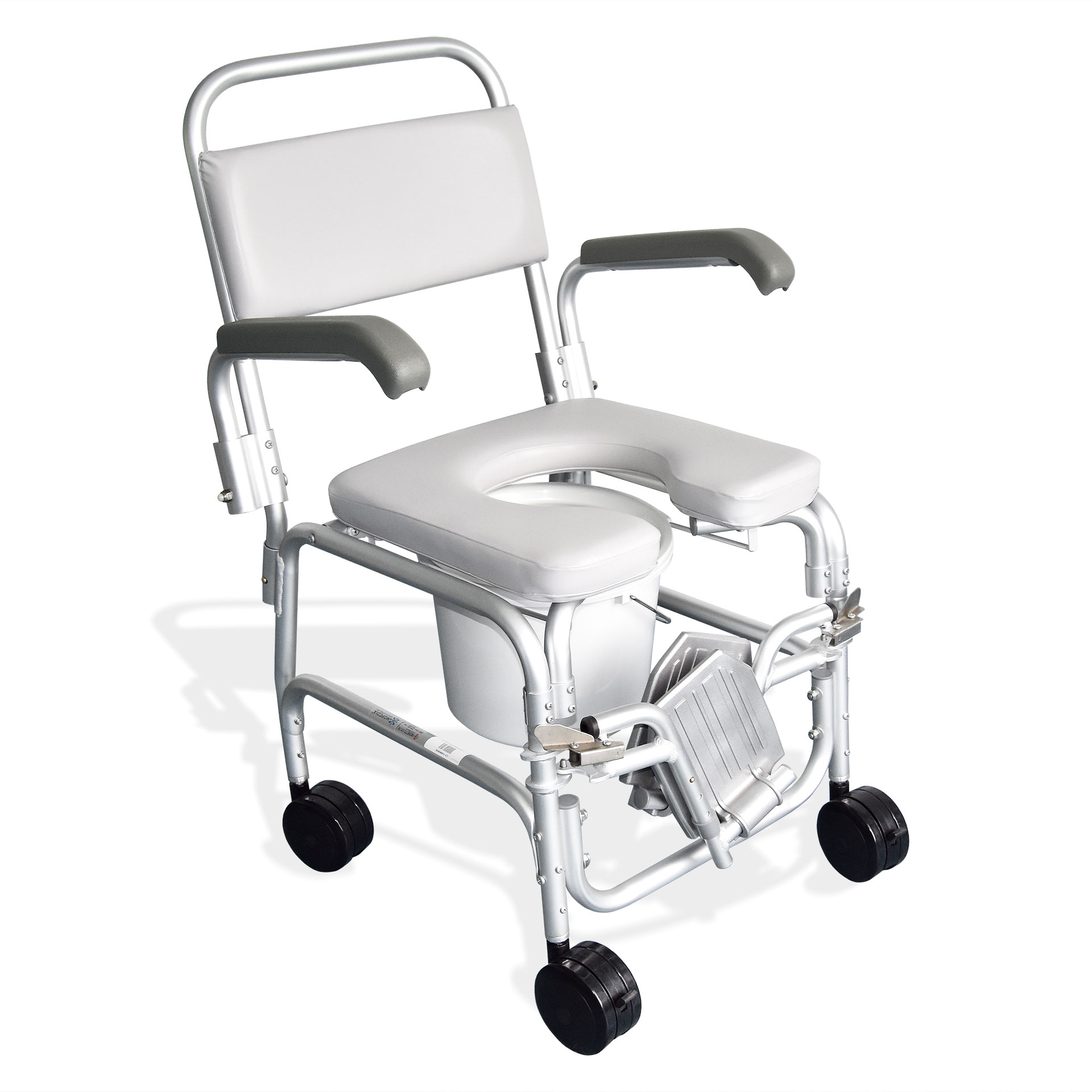 Cadeira de Banho Sanitária com Braços e 4 Rodízios Cadeira de Banho Sanitária com Braços e 4 Rodízios