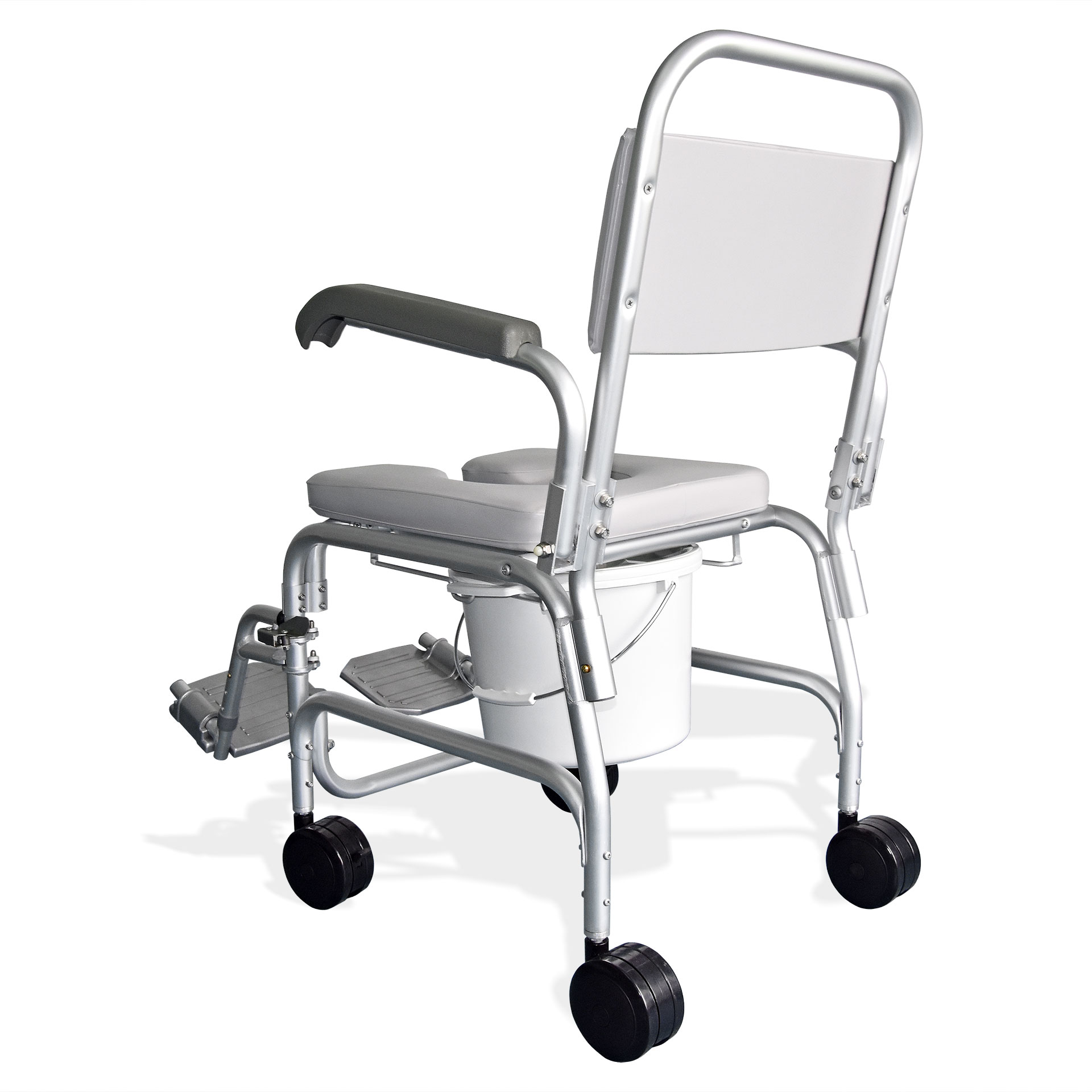 Cadeira de Banho Sanitária com Braços e 4 Rodízios Cadeira de Banho Sanitária com Braços e 4 Rodízios