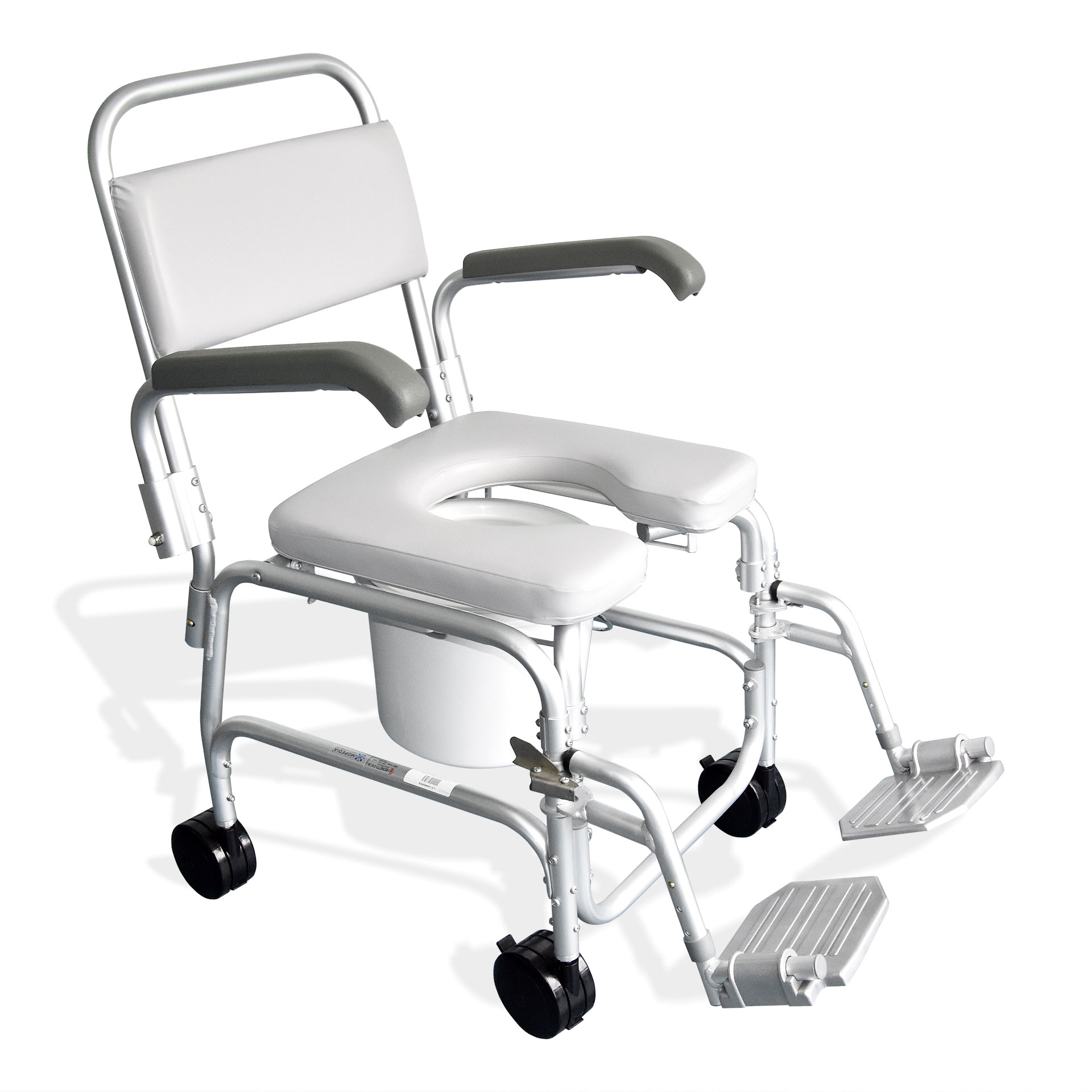 Cadeira de Banho Sanitária com Braços e 4 Rodízios Cadeira de Banho Sanitária com Braços e 4 Rodízios