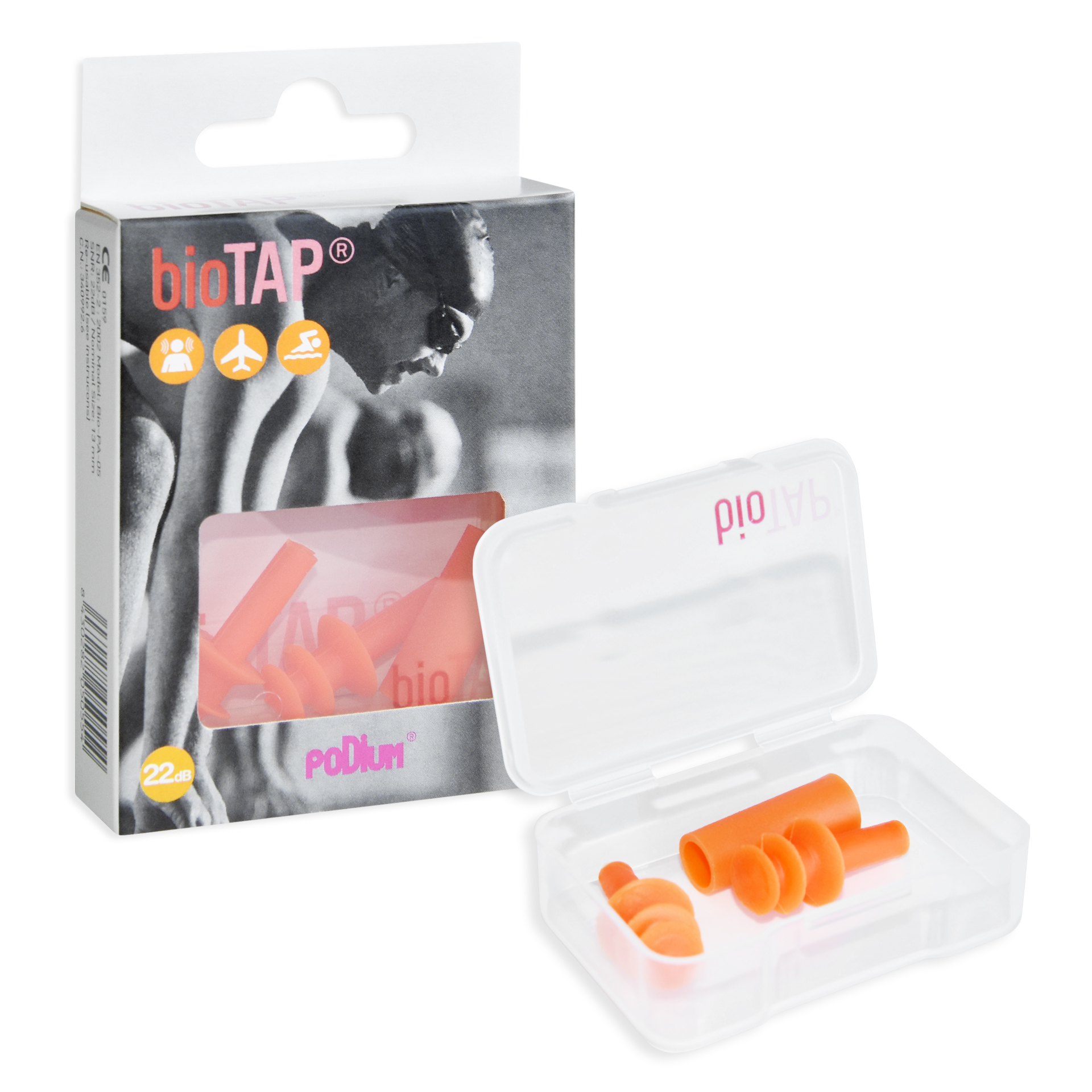 Tampões para Ouvidos em Silicone Injectado Podium Farma Tampões para Ouvidos em Silicone Injectado Podium Farma
