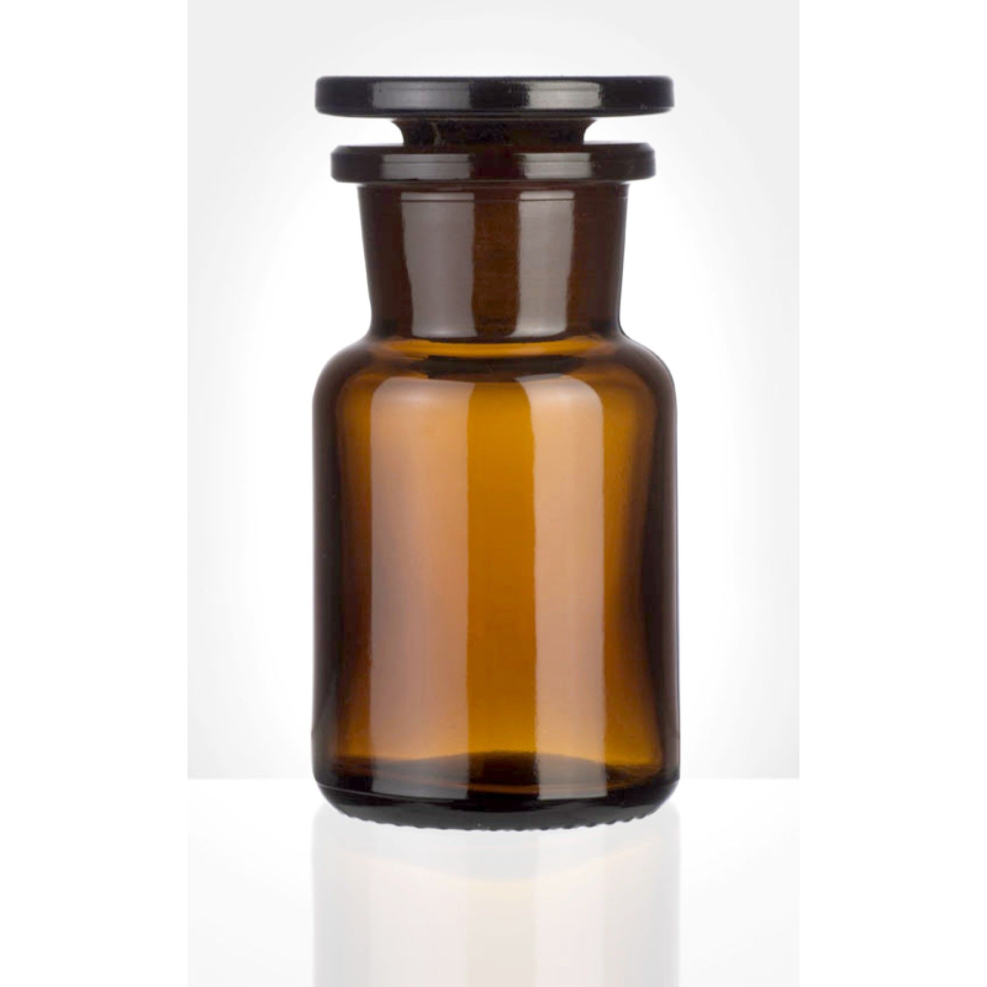Frasco de Vidro para Reagente com Boca Larga e Tampa - 100 ml