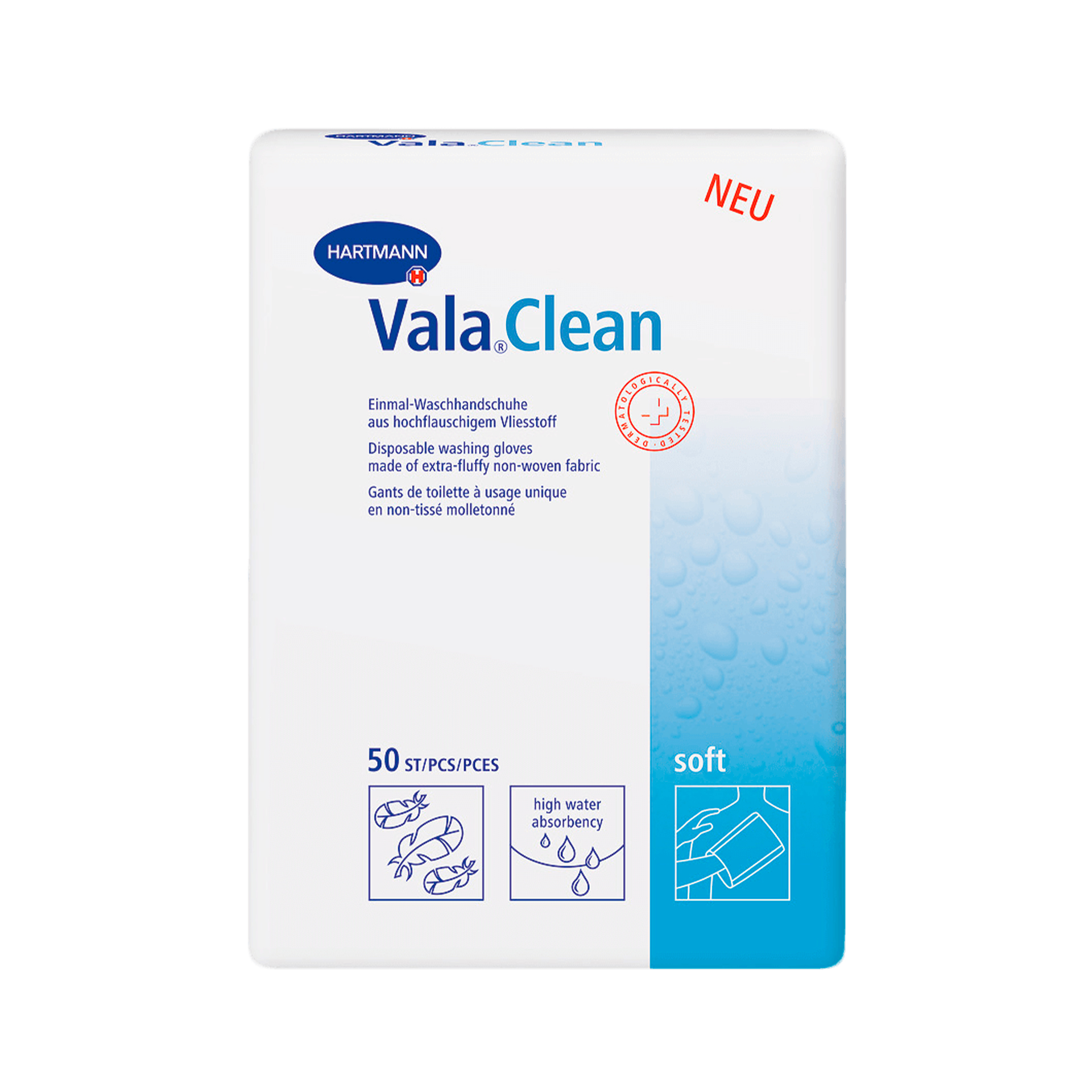 Vala�Clean Luvas de Lavagem Descart�veis - 50 unidades