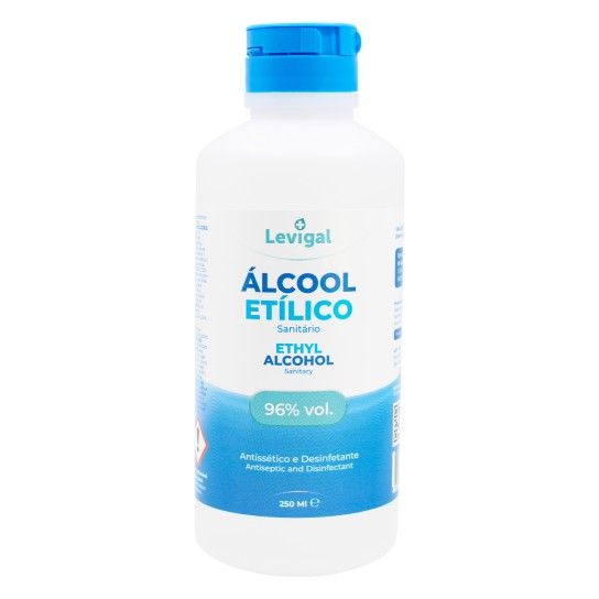 lcool Sanitrio 96% Vol. - 250 ml | Caixa com 24 unidades