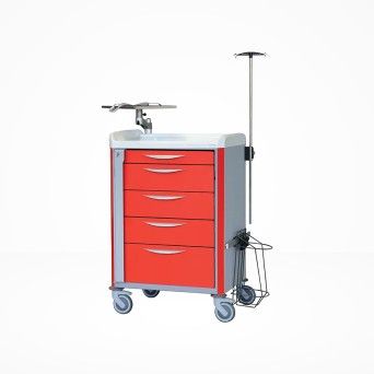 Carrinho de Emerg�ncia com 5 Gavetas Telesc�picas Neop